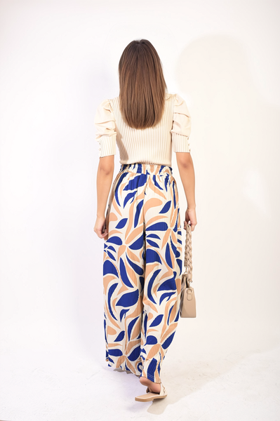 Abstract Pattern Wide Leg Trousers