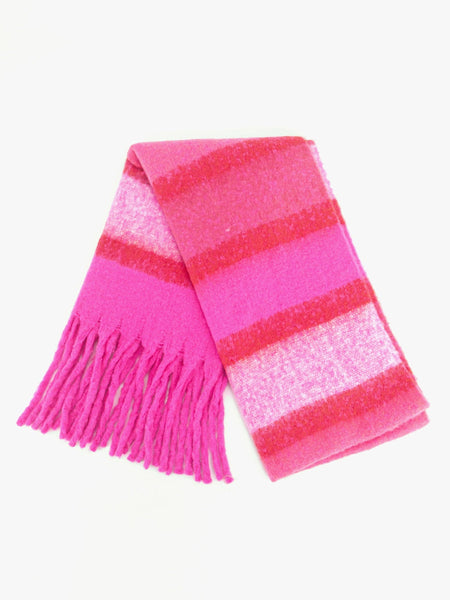 Blair Heavyweight Scarf - Fuchsia, Colour Block Stripe