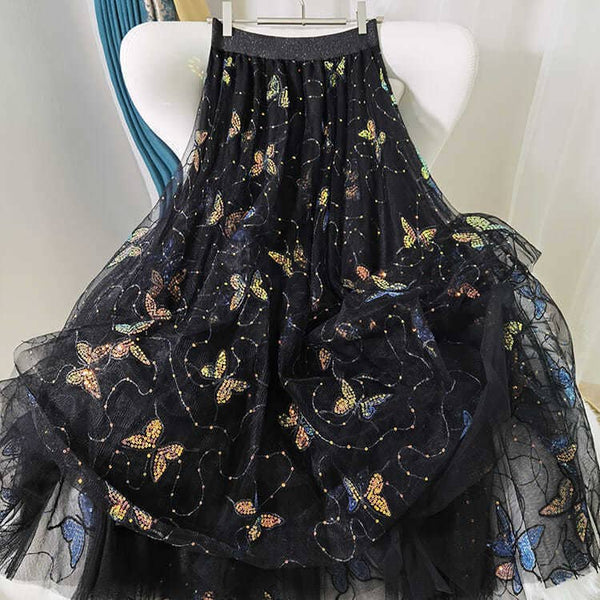 Sparkling Butterfly Dreams Mesh Skirts SK213