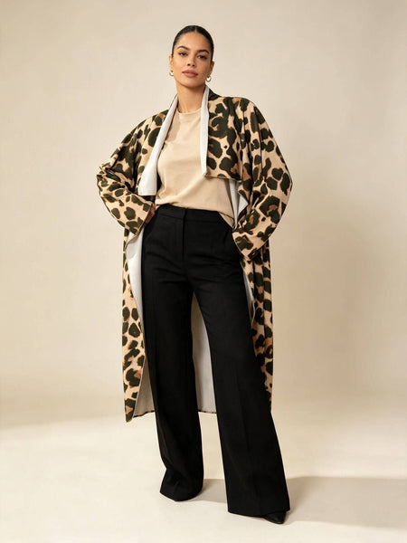 The Jaguar Print Waterfall Coat