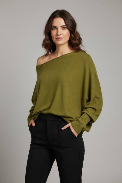Cozy Soft Pearl Back Batwing Knit