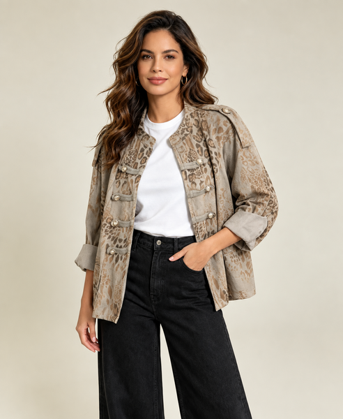 Animal Fine Cord Milatary Jacket