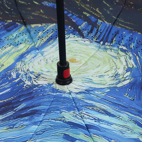 Starry Night in the Rain Upside Down Umbrella in Blue
