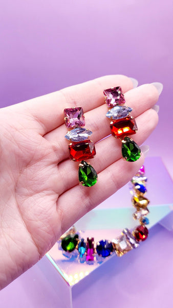 Aminra Crystal Duo Necklace & Earrings
