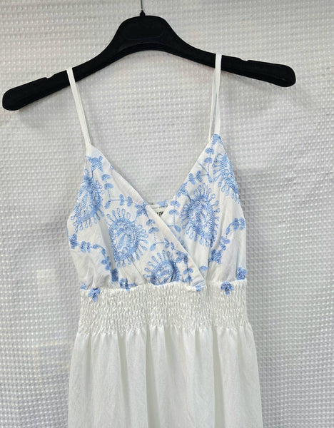 Aria Embroidery Strappy Maxi Dress