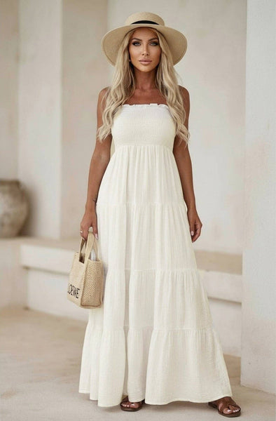 Bandeau Tiered Maxi Dress