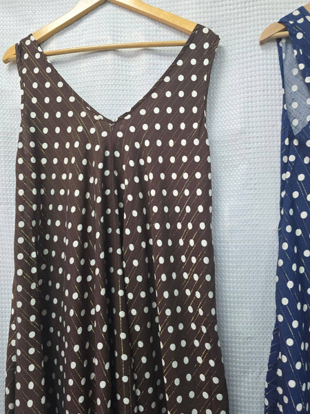 Polka Dot Parachute Lurex Cotton Maxi Dress