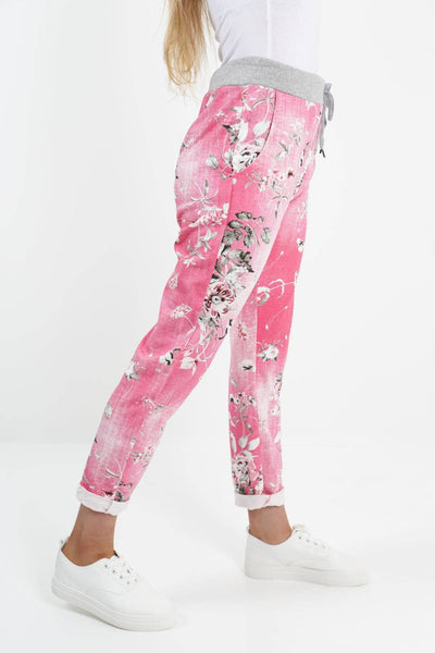 Italian Leaf Floral Cotton Trouser