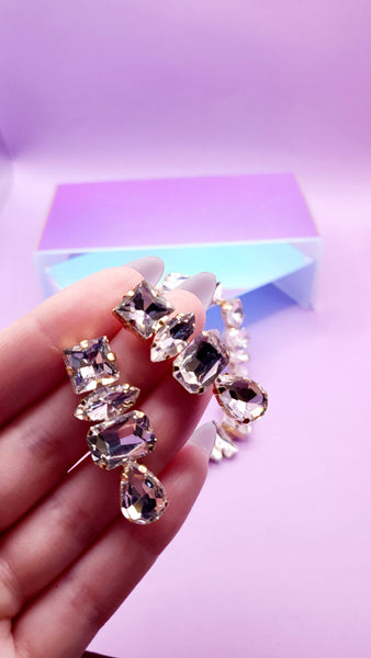 Aminra Crystal Duo Necklace & Earrings