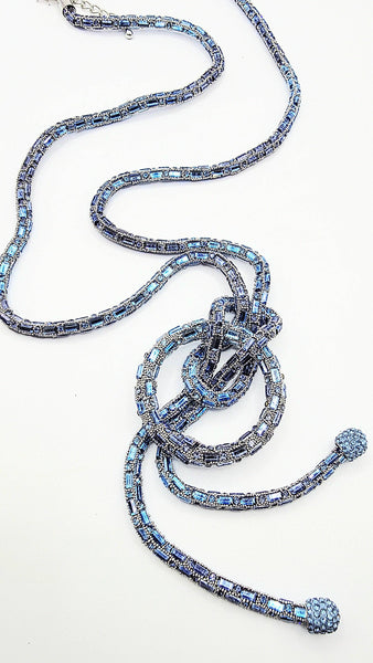 Knot Crystal Long Necklace