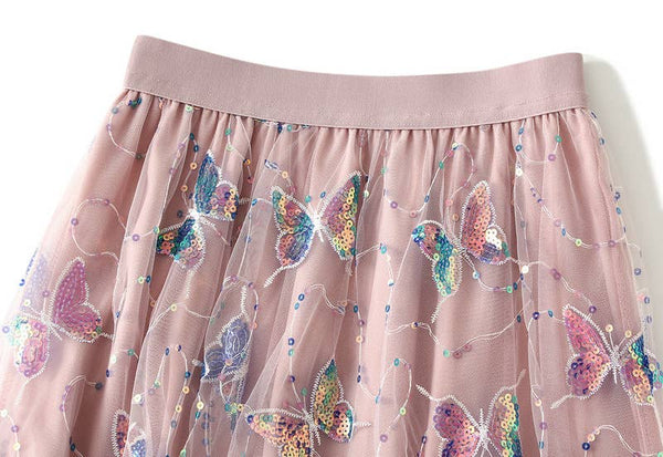 Sparkling Butterfly Dreams Mesh Skirts SK213