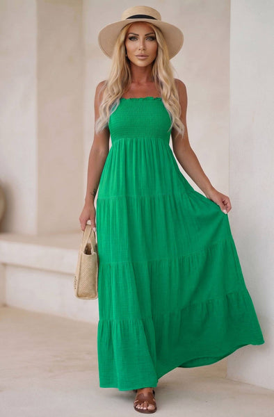 Bandeau Tiered Maxi Dress