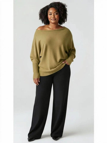 Cozy Soft Pearl Back Batwing Knit