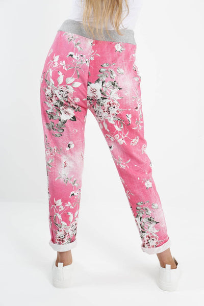 Italian Leaf Floral Cotton Trouser