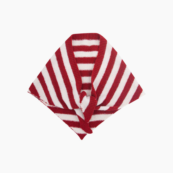 Striped Triangle Heavyweight Scarf in Red/Cream