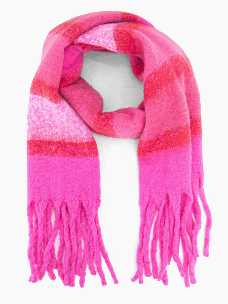 Blair Heavyweight Scarf - Fuchsia, Colour Block Stripe