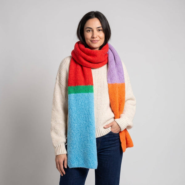 Colour Block Heavyweight Scarf in Multi