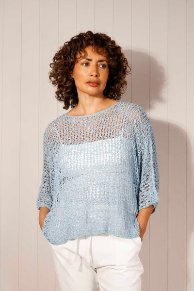 Popcorn Knit Poncho Top