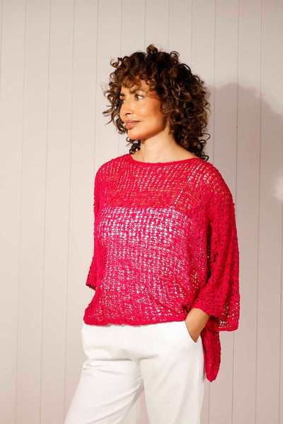 Popcorn Knit Poncho Top