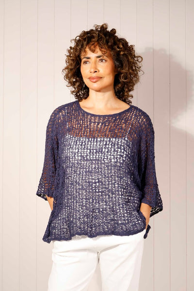 Popcorn Knit Poncho Top