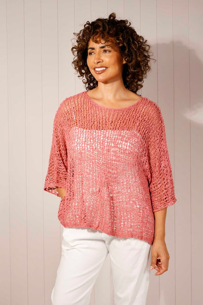 Popcorn Knit Poncho Top