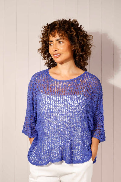 Popcorn Knit Poncho Top