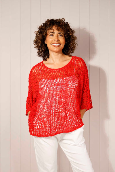 Popcorn Knit Poncho Top