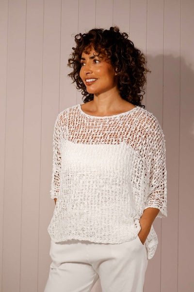 Popcorn Knit Poncho Top