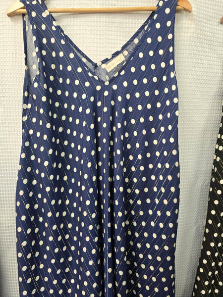 Polka Dot Parachute Lurex Cotton Maxi Dress