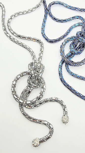 Knot Crystal Long Necklace