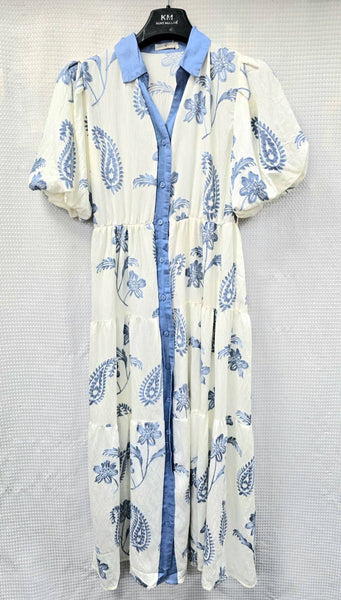 Sienna Cotton Paisley Embroidery Maxi Dress