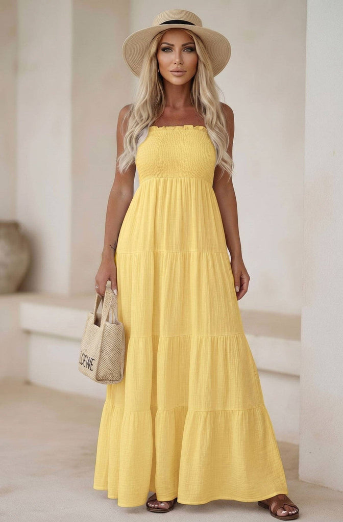 Bandeau Tiered Maxi Dress