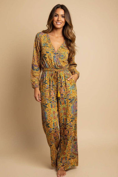 Boho Paisley Jumpsuit with Pockets | Wide Leg Jumpsuit