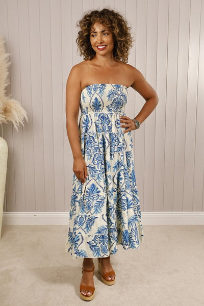 Silk mix palm print skirt/dress from Goose Island range