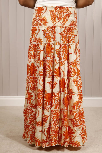 Silk mix palm print skirt/dress from Goose Island range