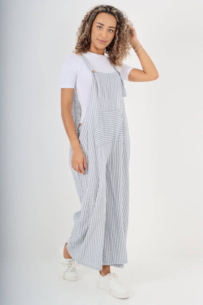 Italian Stripe Cotton Jumpsuit