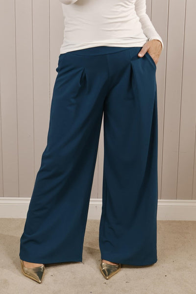 Pleat Front wide leg trouser