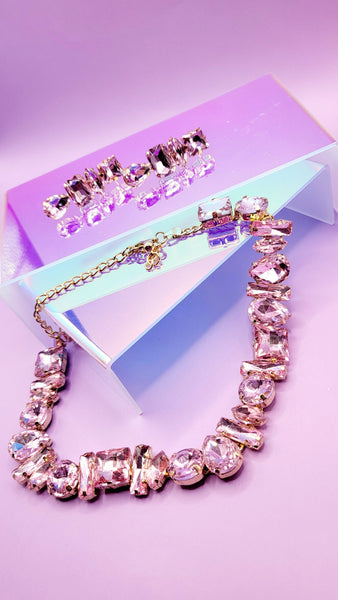 Aminra Crystal Duo Necklace & Earrings