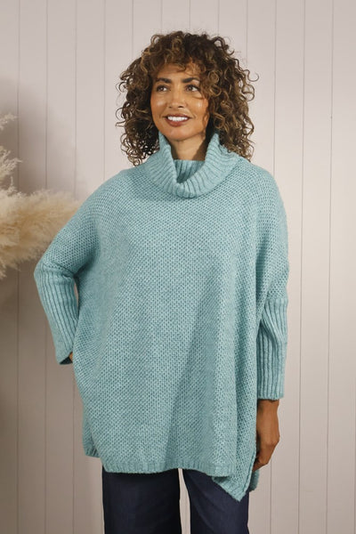 Oversized roll neck jumper