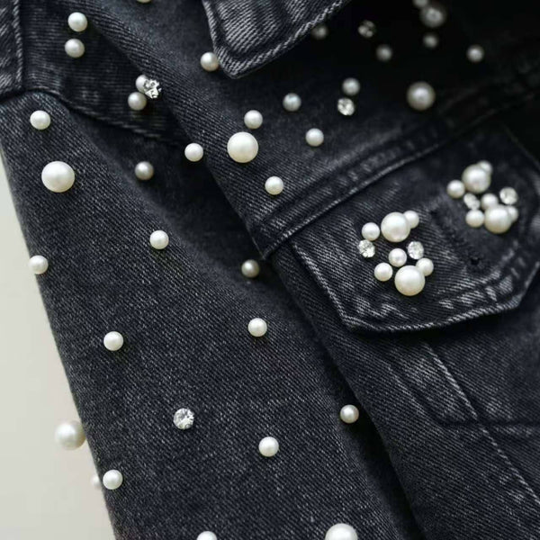 Pearlies & Crystals Embellished Denim Jacket