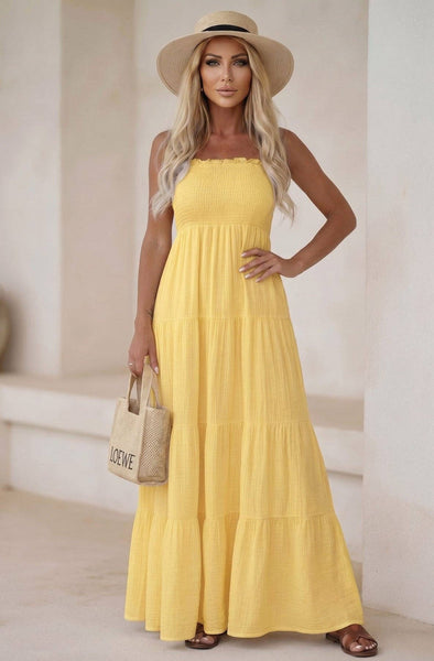 Bandeau Tiered Maxi Dress