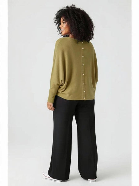 Cozy Soft Pearl Back Batwing Knit