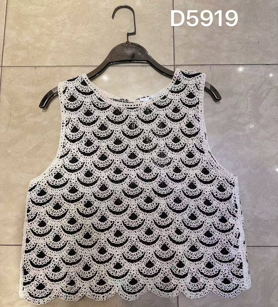 Scallop Edge Crochet Pure Cotton Top