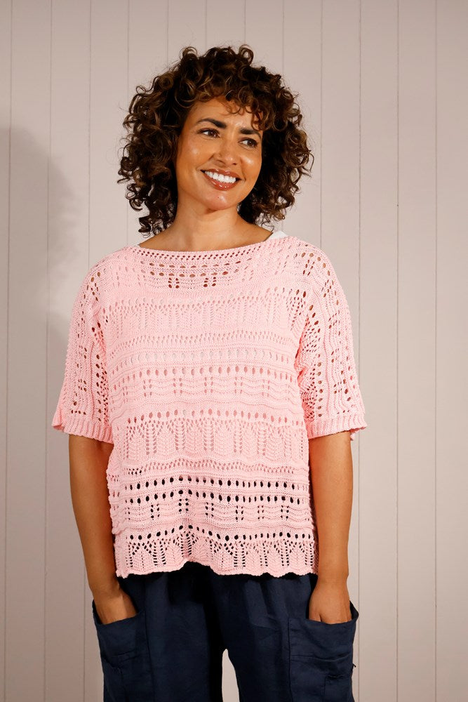 Fine Knit Short Sleeved Jumper