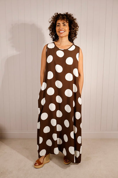 Polka Dot Sleeveless Long Dress