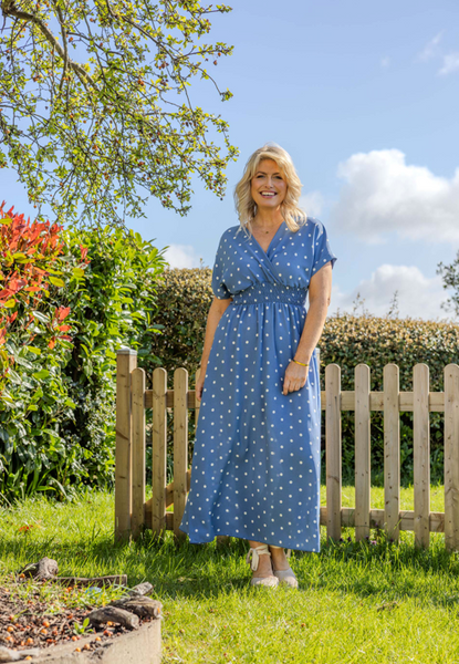 Polka Dot Dress with V Front