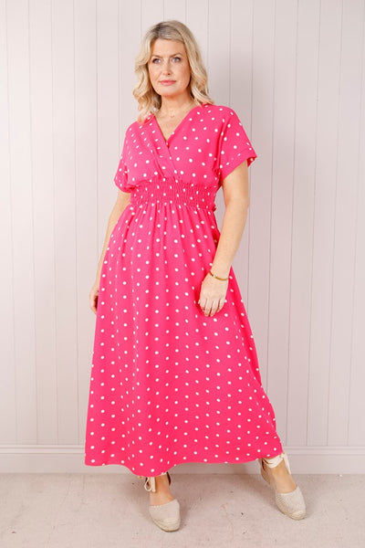 Polka Dot Dress with V Front