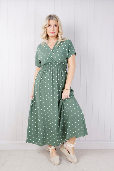 Polka Dot Dress with V Front