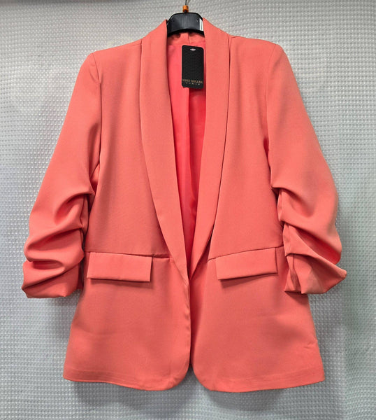 Rouched Sleeve Blazer