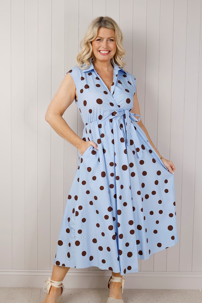Dress - Polka Dot Cross Over